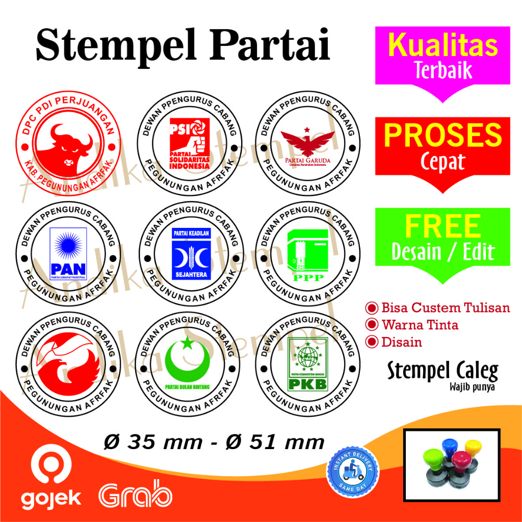 

Stempel Partai Custem Otomatis