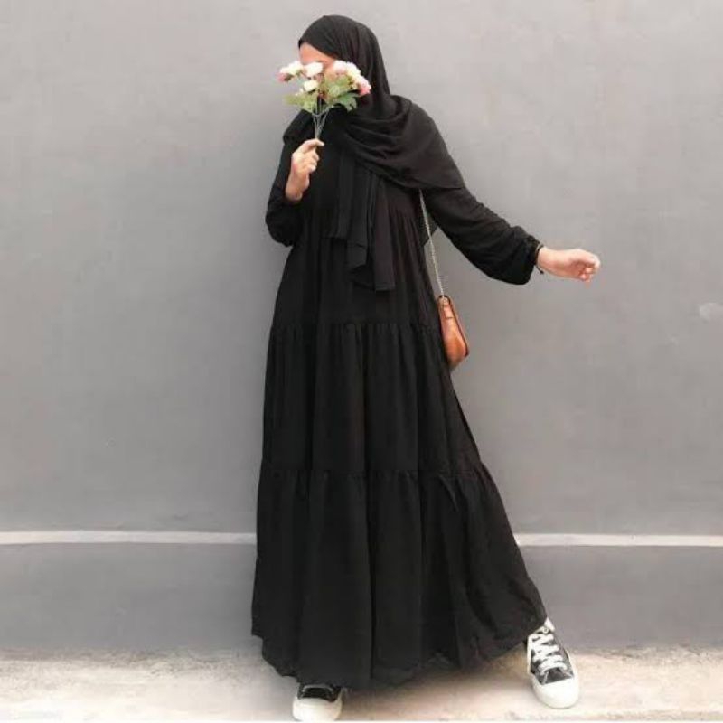 GAMIS HITAM PUTIH JESSICA DRESS MAXI