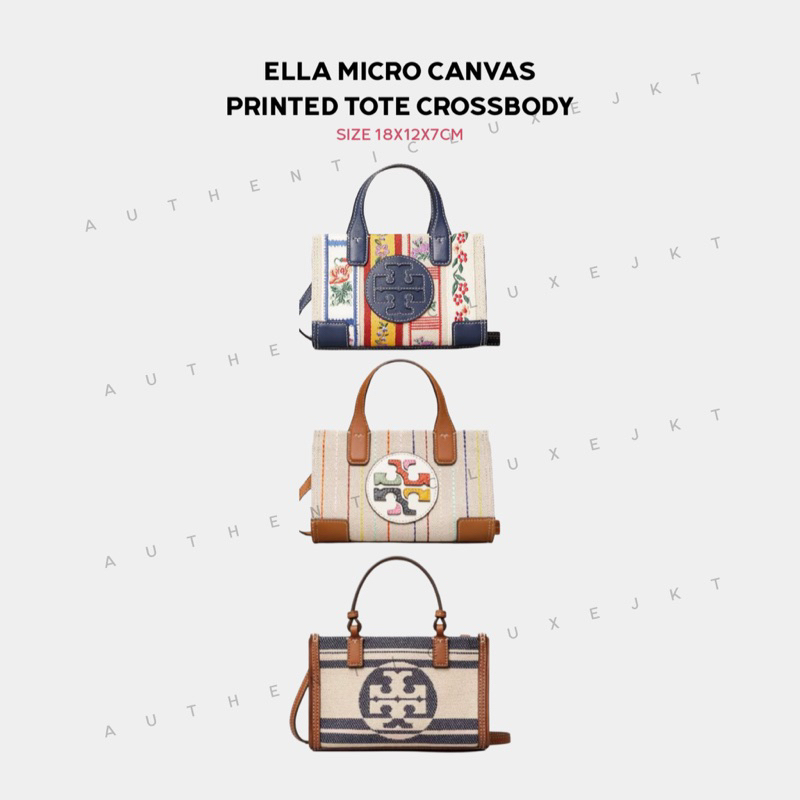 [READY] TB ELLA MICRO CANVAS PRINTED TOTE CROSSBODY