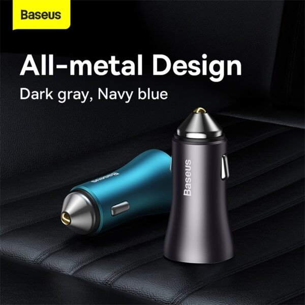 Baseus Max Car Charger Golden Contactor Max USB TYPE C 60W Dual Output