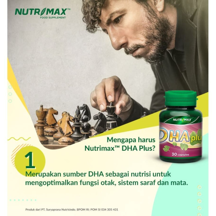 NUTRIMAX DHA PLUS ISI 30 NATURECAPS | Mengoptimalkan Fungsi Otak, Mata dan Sistem Saraf