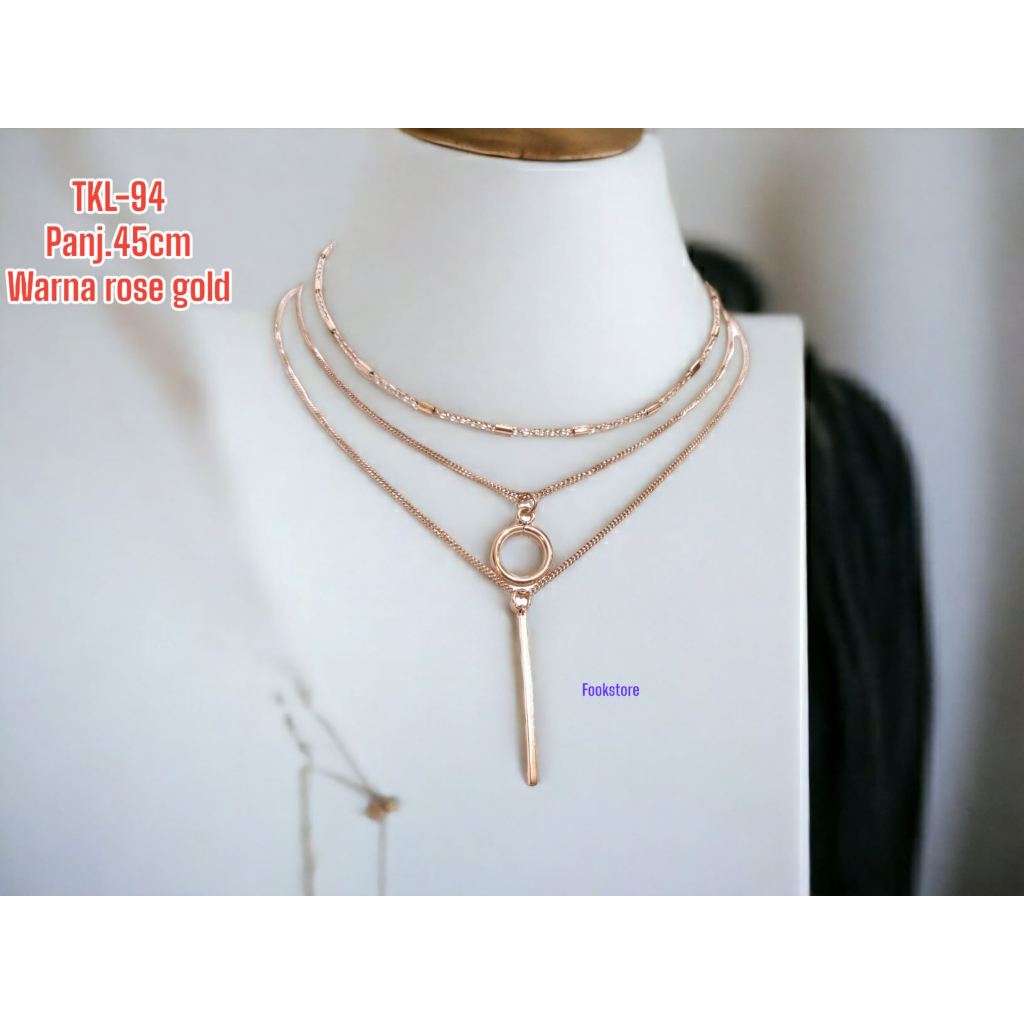 TITANIUM KALUNG HIJAB PANJANG Necklace KOREAN FASHION ANTI KARAT/TKL-94