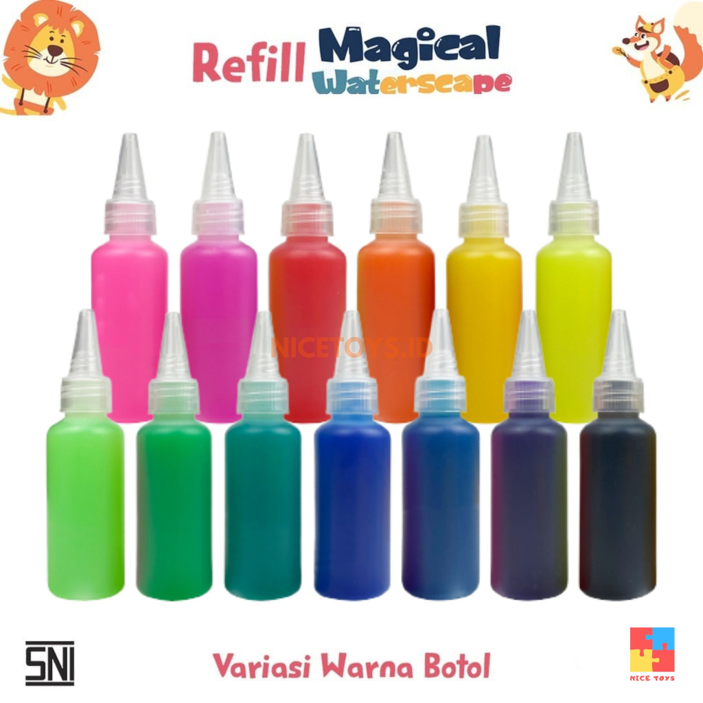 Refill Liquid Bottle Magical Waterscape Refill Mainan Jelly Cetak Warna DIY Mainan Edukasi Anak Mainan Montessori Anak Mainan Prakarya Anak