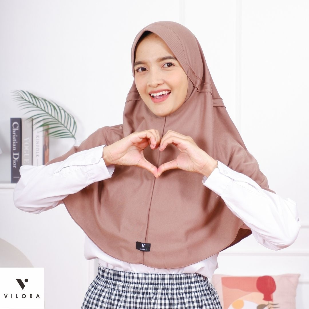 Vilora - Kerudung Sekolah Serut New Color 2023 (Hijab Instan)