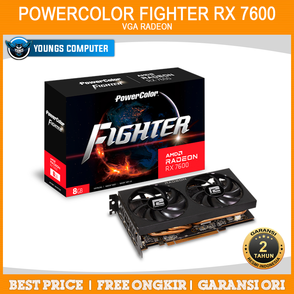 VGA POWERCOLOR RX 7600 8GB D6 FIGHTER | AMD Radeon RX7600 8GB GDDR6