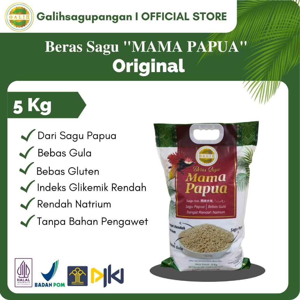 

Beras Sagu Mama Papua Original Kemasan 5 Kg