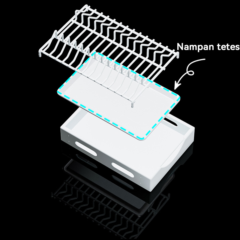 Rak Piring Pengering Piring Lemari Dapur Tarik Keluar Rak Piring Penyelenggara Rak Penyimpanan
