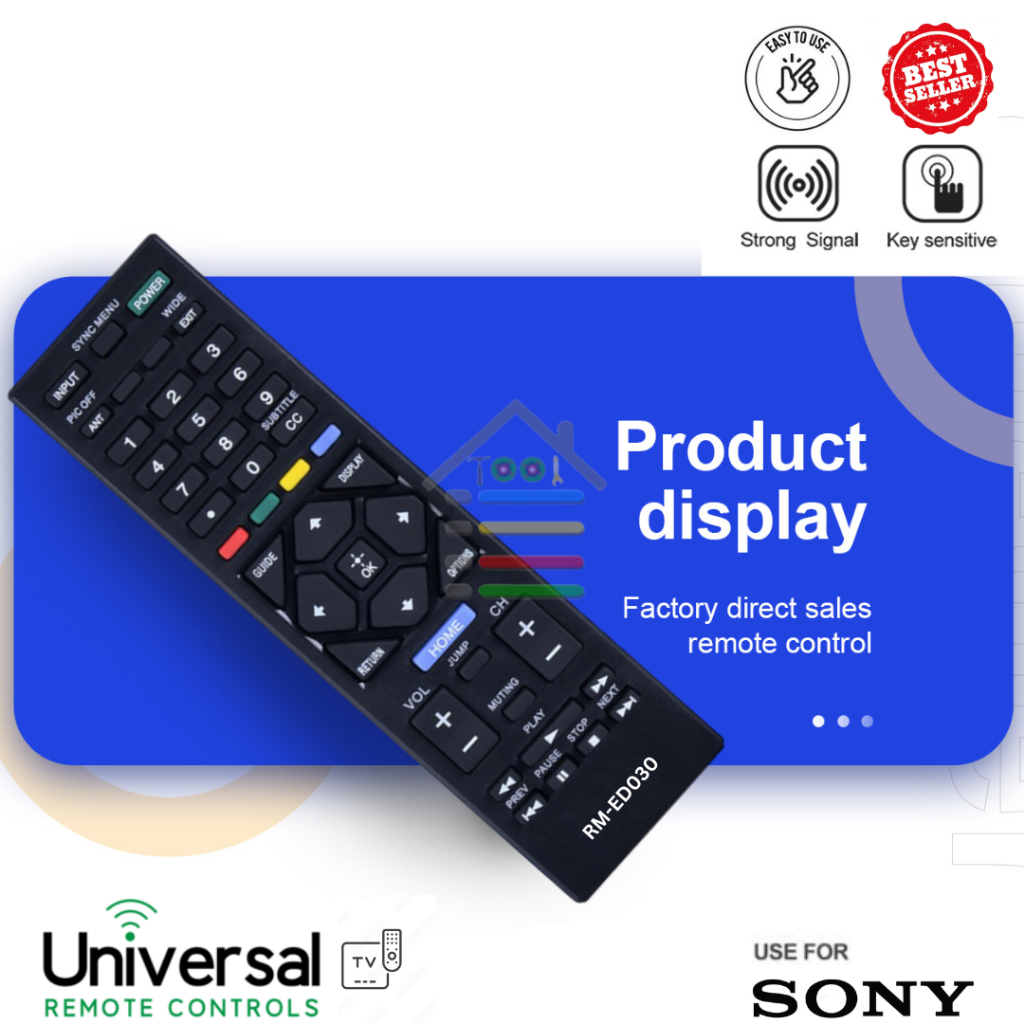 REMOTE SONY TV MULTI TABUNG  LCD LED HITAM ED030