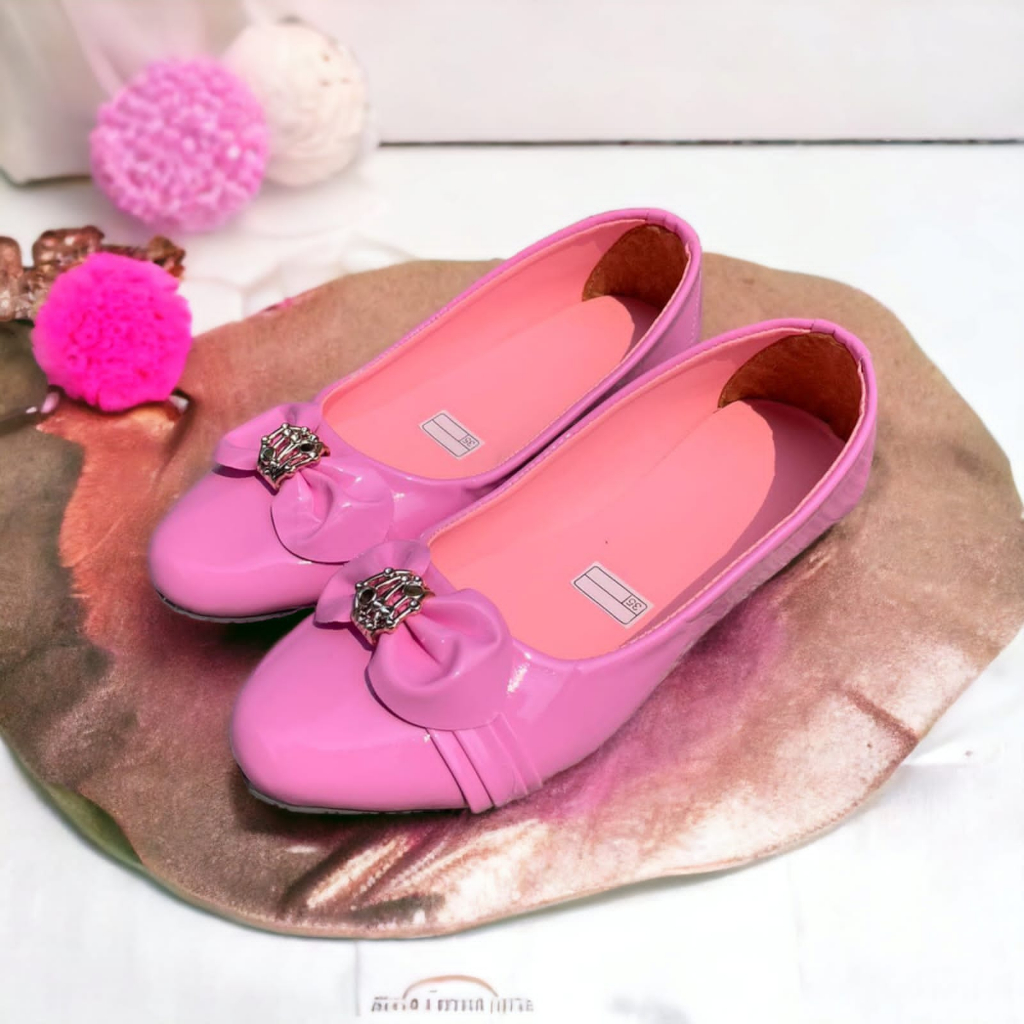 YASMINALSHOP11- sepatu anak perempuan flatshoes pita emas 31-35