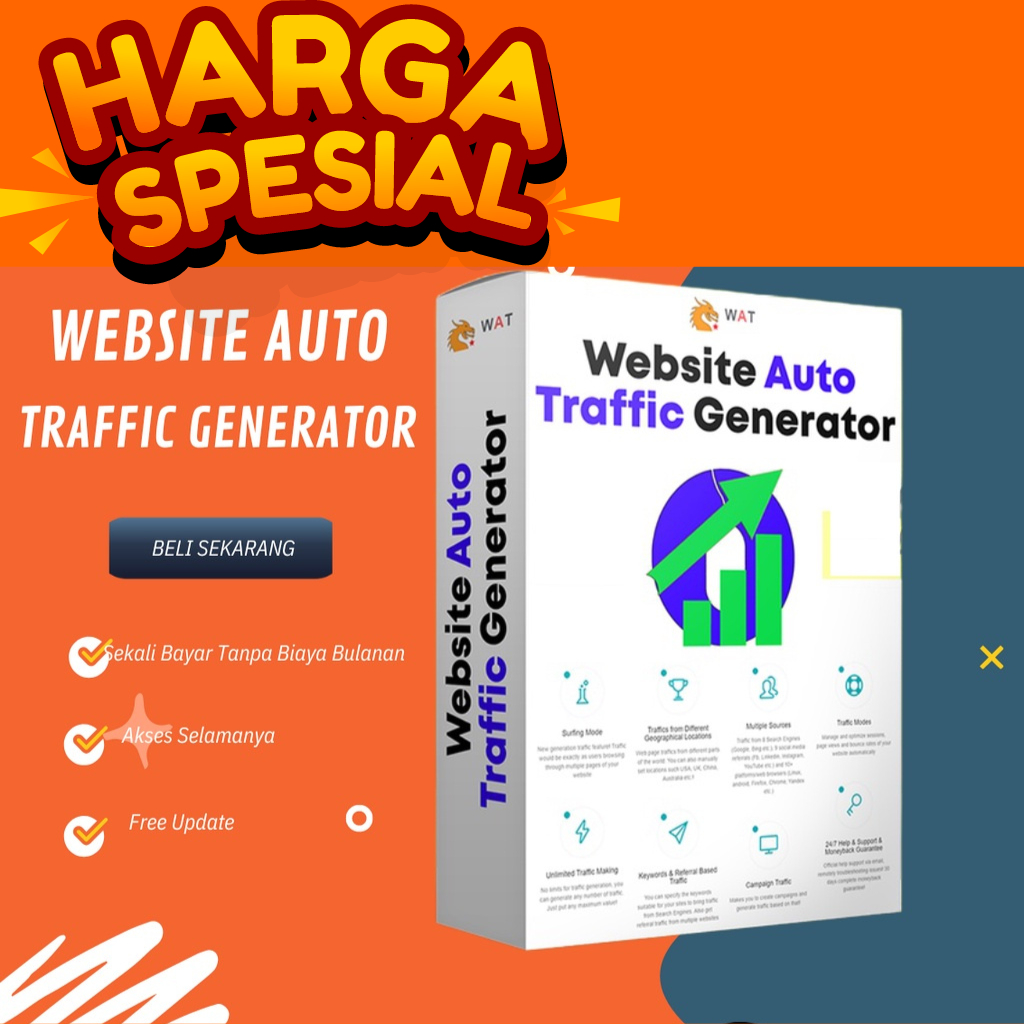 WEBSITE AUTO TRAFFIC Generator ULTIMATE - SEO Tools Visitor WAT Termurah