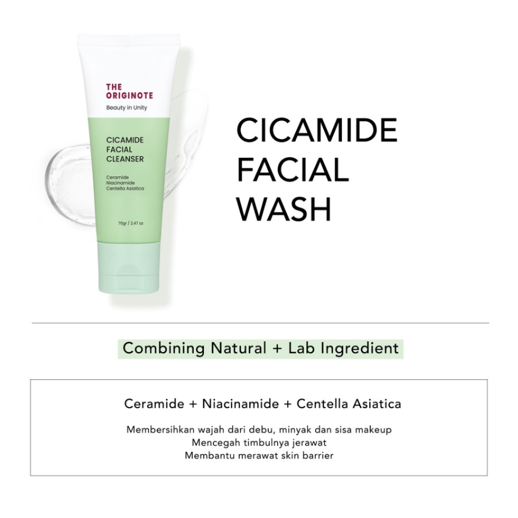 [ FREE GIFT ] The Originote Cicamide Facial Cleanser - Face Wash Facial Wash Sabun Cuci Muka Mencerahkan dan Melembabkan Wajah with Ceramide Niacinamide