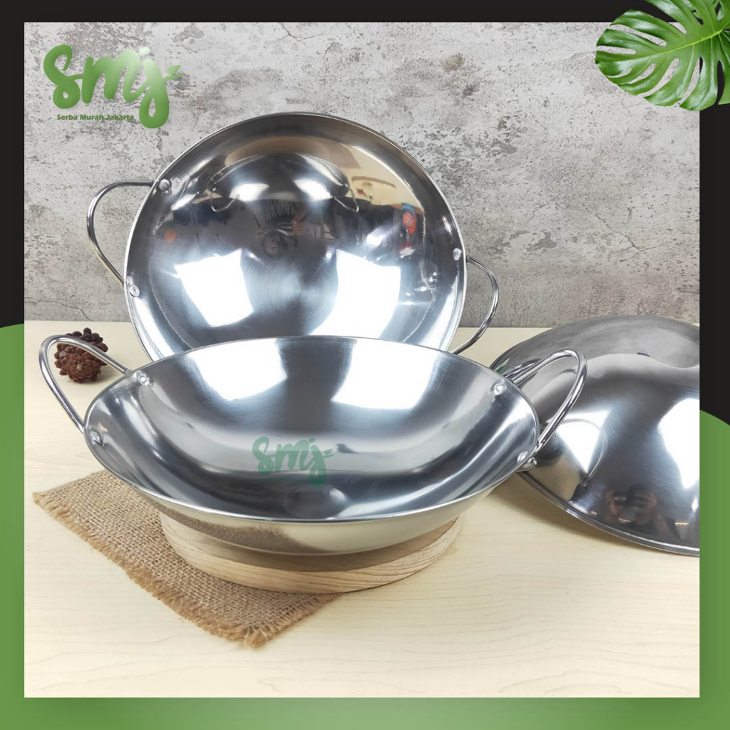 SMJ - Wajan Mini Stainless Steel Kuali Mini Katel Bar Penggorengan Kecil Kuali Serabi Kuali Cucur