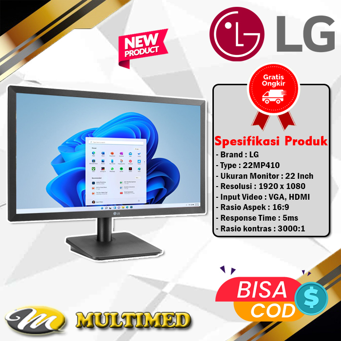 Layar Monitor LG 22 Inch Full HD