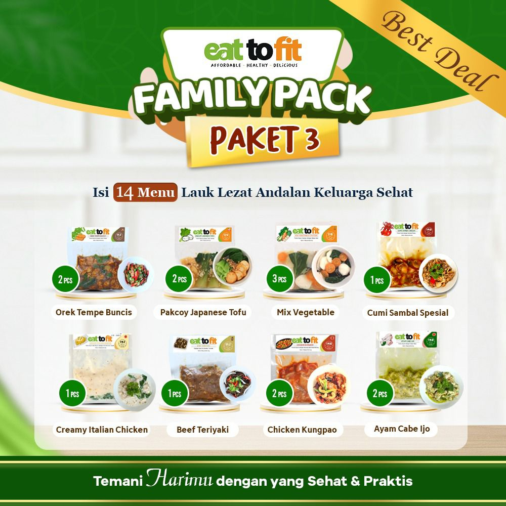 FROZEN FOOD PAKET MAKANAN SEHAT KELUARGA PAKET FAMILY PACK EAT TO FIT