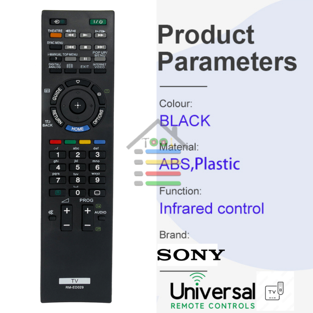 REMOTE TV SONY MULTI TABUNG  LCD LED HITAM ED029