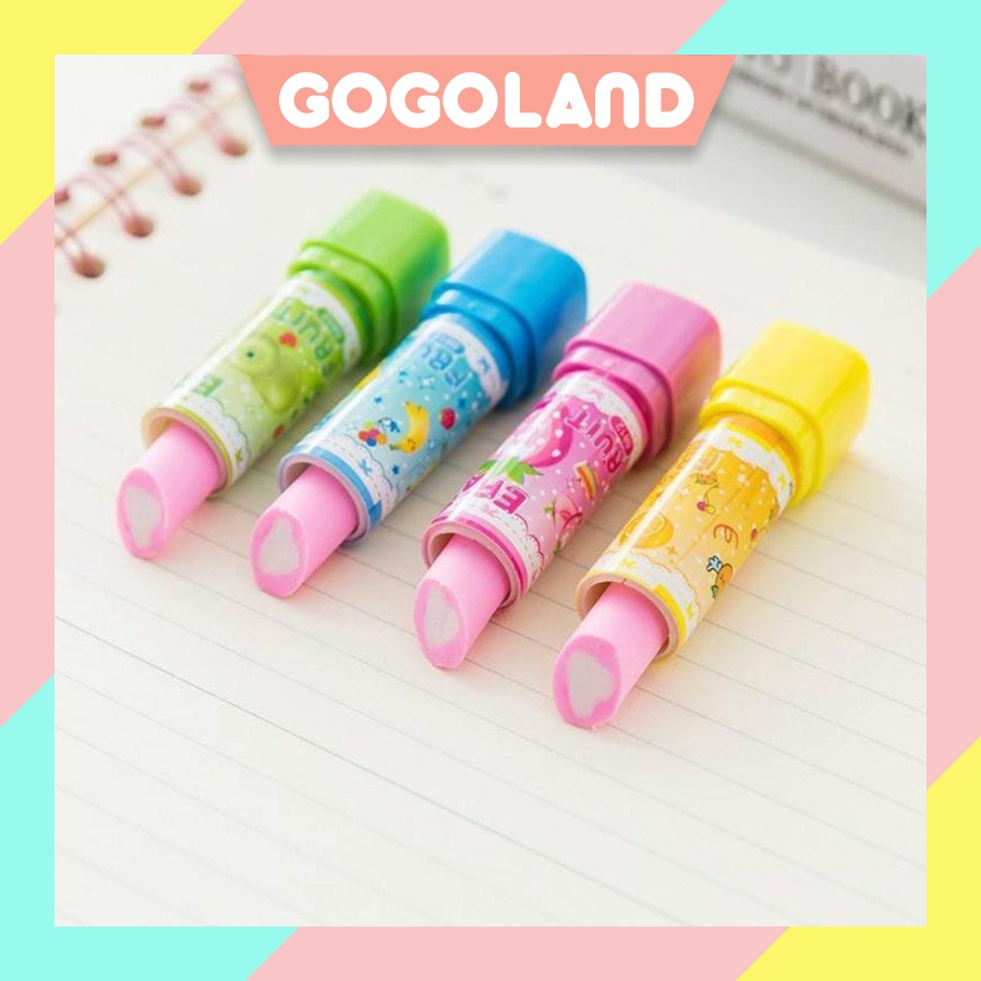 

⭐Gogoland⭐ Penghapus Pensil Bentuk Lipstik Karakter Kartun Warna Warni S067