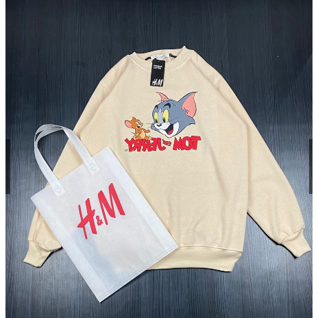 Crewneck Tom &amp; Jerry Unisex Free Tote Bags
