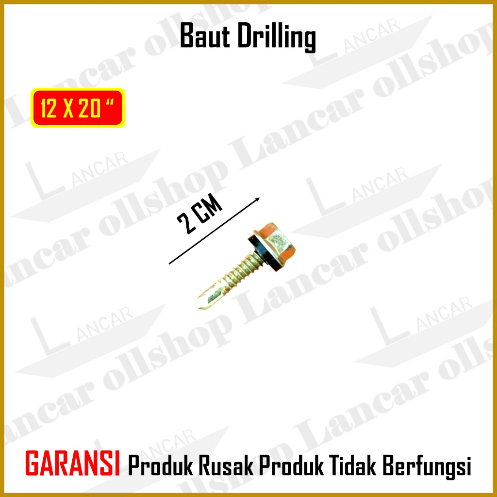 Baut Driling 12 x 20 isi 1000 pcs