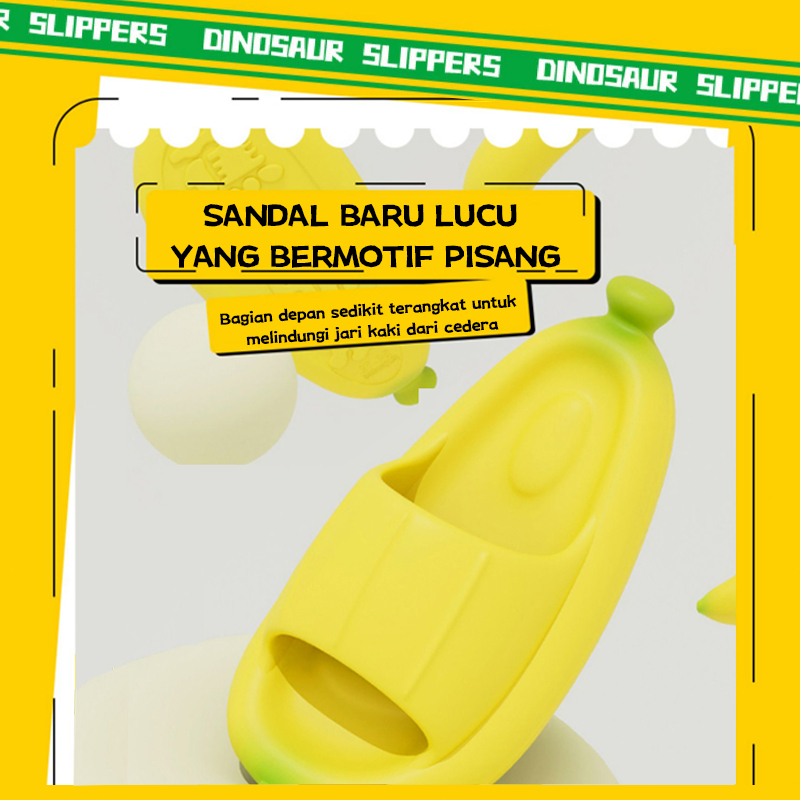 Sandal Pisang rumah Wanita import Korea 2023 Sendal kamar mandi anti selip perempuan terbaru Sandal slop wanita kekinian jelly murah