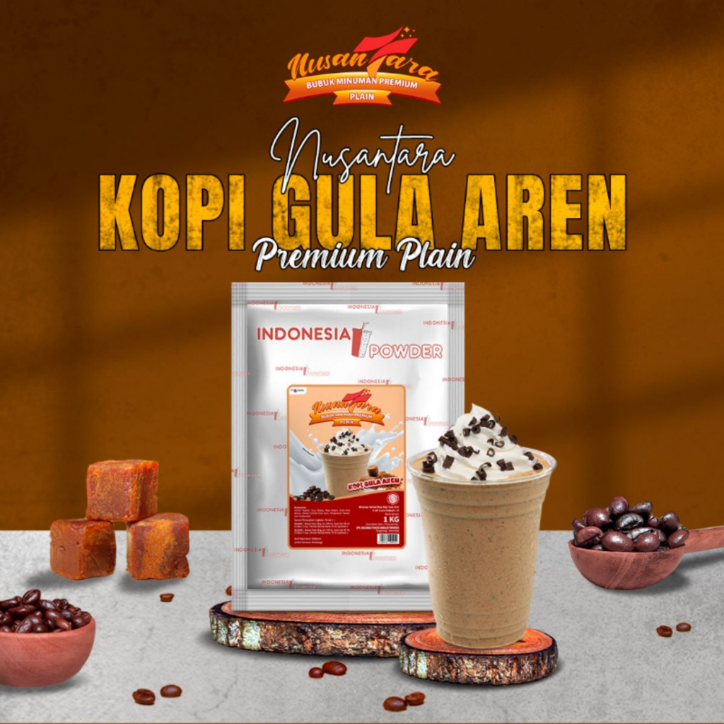 

NUSANTARA Bubuk Minuman Plain Rasa Kopi Gula Aren / Brown Sugar Coffee Tanpa Gula 1 Kg & 500 Gram Indonesia Powder