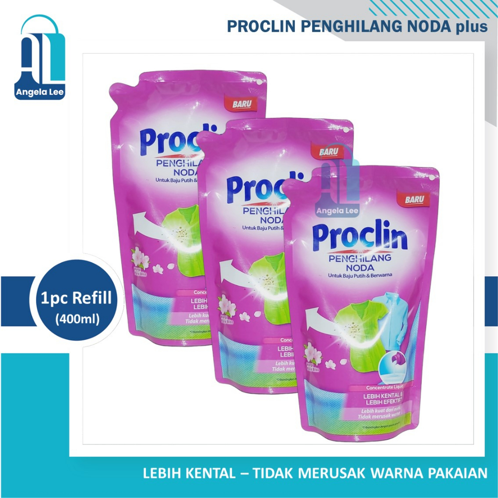 Proclin Penghilang Noda Plus Pemutih Baju Putih dan Berwarna kaporit disinfektan kuman 400ml