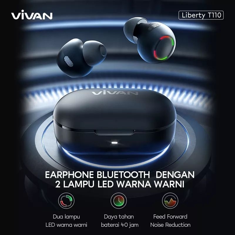 Vivan Liberty T110 Bluetooth 5.2 ANC FF Noise Reduction TWS Earbuds