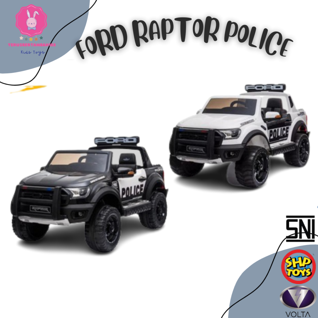 PROMO MURAH Mainan ANAK Mobil Aki Ford Raptor Police MOBIL POLISI