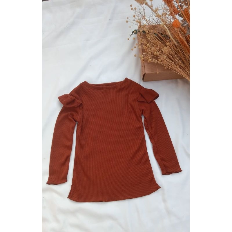 3-5 Tahun Tania Blouse Atasan Anak Cewek Lengan Panjang Bahan RIB KNIT PREMIUM