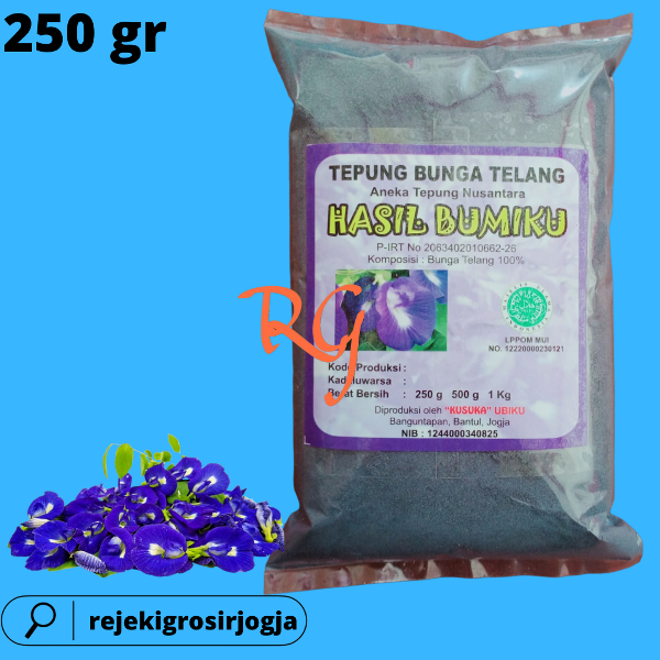 

Tepung Bunga Telang Organik murni kemasan 250 GRAM/Bubuk Bunga Telang Organik Murni kemasan 250 GRAM