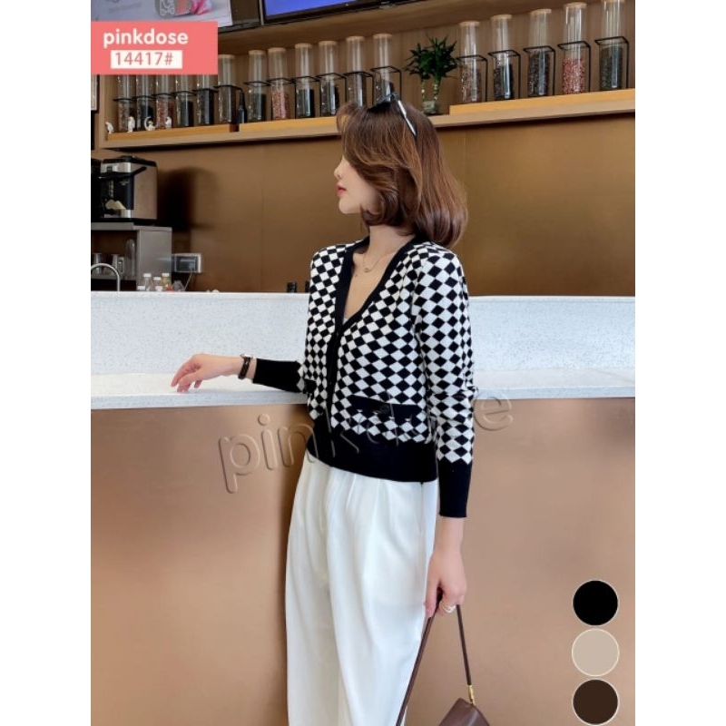 CARDIGAN RAJUT MOTIF/CARDIGAN RAJUT IMPORT PINKDOSE/CARDIGAN CROP RAJUT WANITA