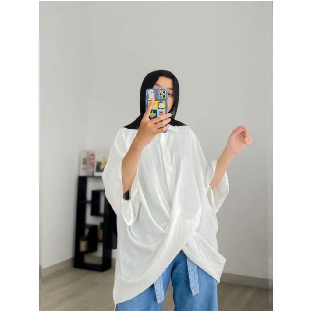 ARSANA OVERSIZE BLOUSE KEMEJA WANITA MUSLIMAH PREMIUM AIRFLOW CRINCKLE CRINCLE