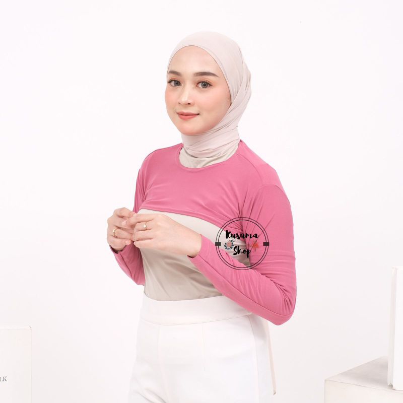 Manset Tangan Sambung Bolero Crop Kimberly bahan jersey