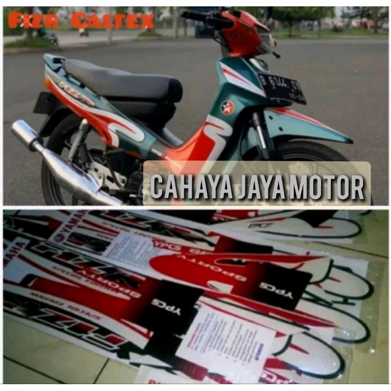 Stiker Lis Striping Body Yamah Fizr Fizr Caltex caltek 2000 Asli yamaha Full Set