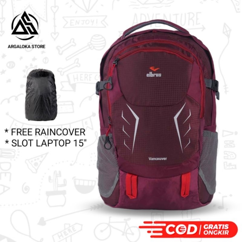 Tas Ransel Pria Punggung Backpack Laptop Cowok Kerja Kuliah Sekolah 59% 25 Liter Free Bag Cover 19 BACKPACK