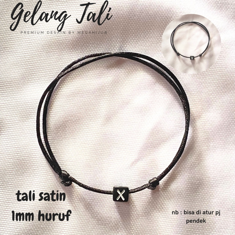 GELANG TALI INISIAL HURUF TALI SATIN MURAH BISA MILIH HURUF