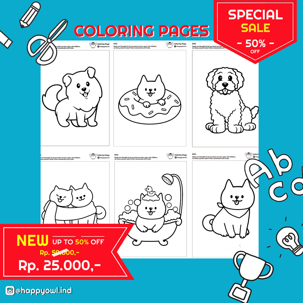 

HappyOwl - Coloring Pages Dog Edition