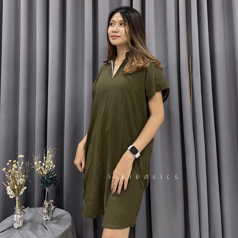 SIBIBASICS - Dress Lady Crush Wanita Lengan Pendek Kantong Kanan Kiri Premium Jumbo Kekinian Korean Style