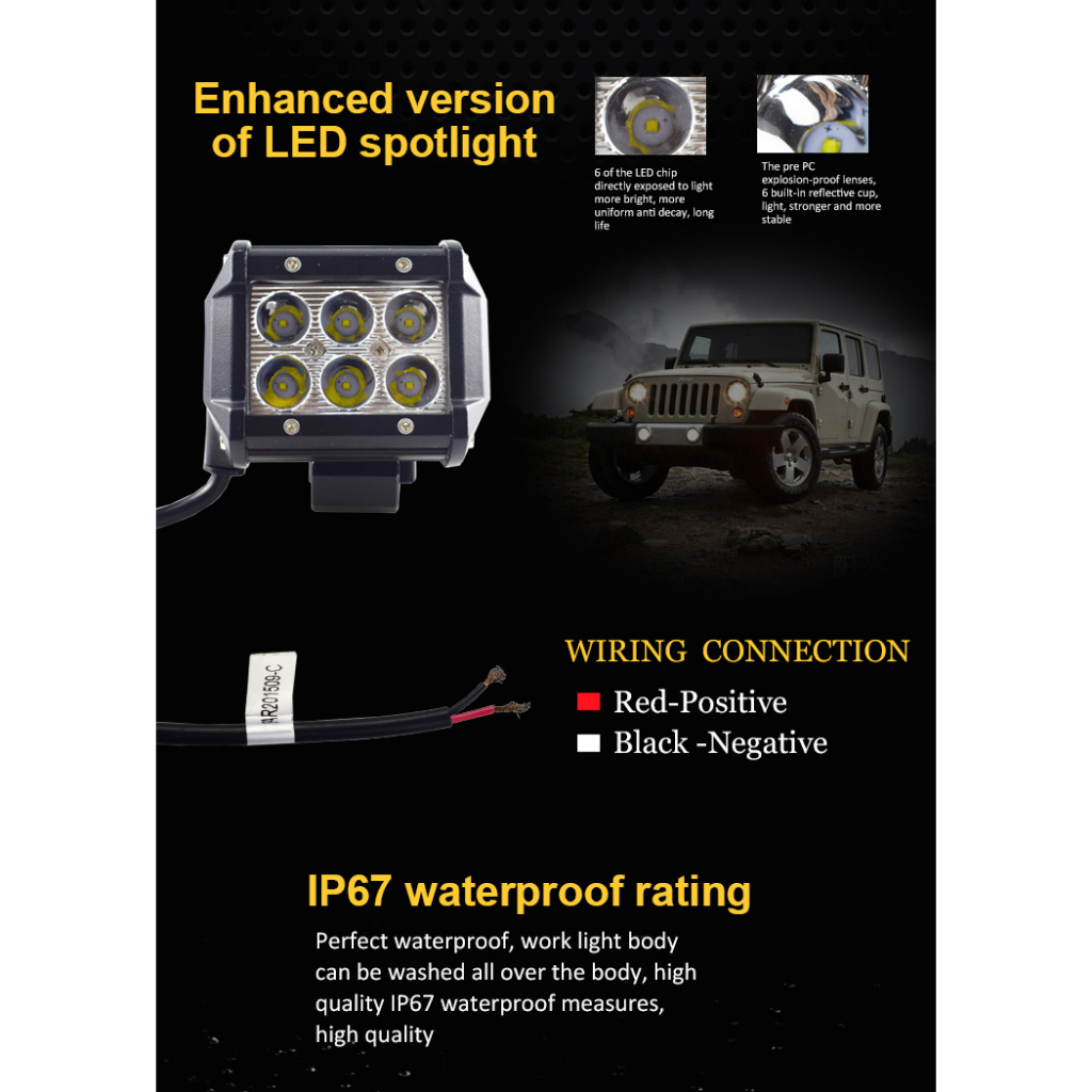lampu led work light cwl 6 mata lampu sorot cwl 6 mata motor dan mobil