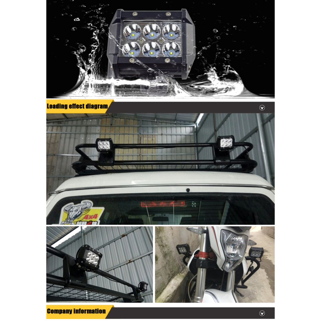 lampu led work light cwl 6 mata lampu sorot cwl 6 mata motor dan mobil