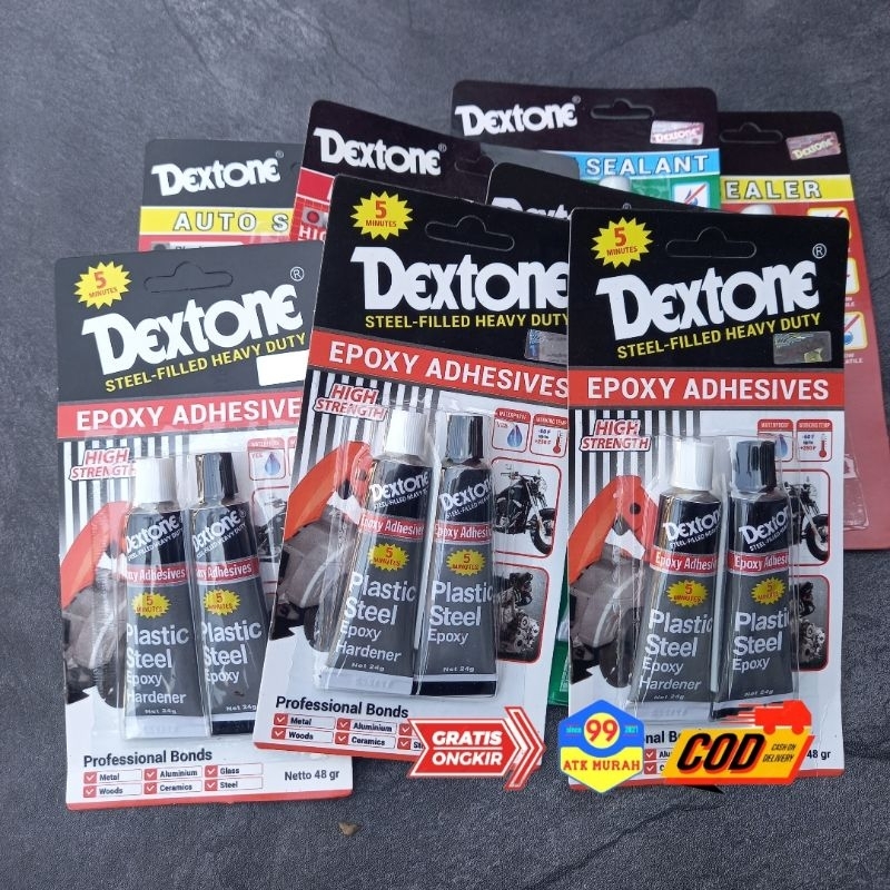 DEXTONE 5menit 48gr/lem besi/Lem aluminium/EPOXY plastic steel/lem serbaguna