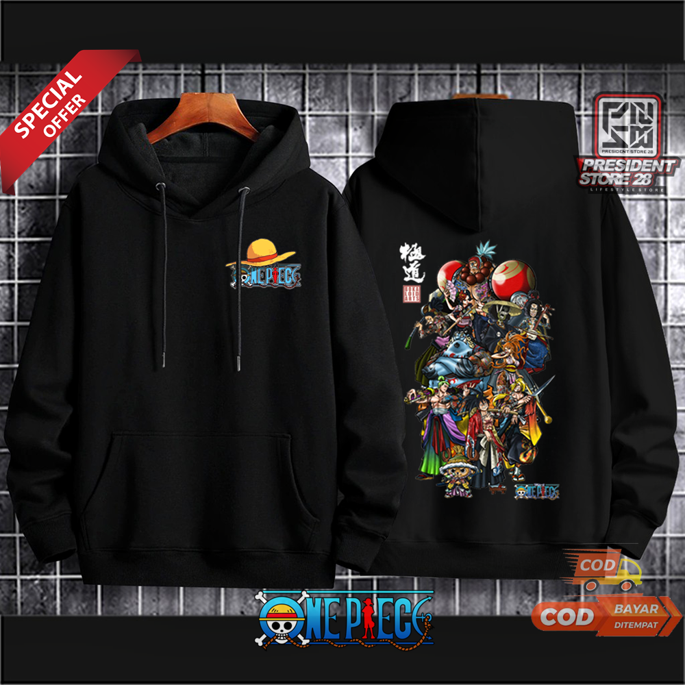 Switer Anime Hoodie Jumper One Piece Kualitas Distro Pria Wanita Remaja dan Dewasa S M L XL XXL