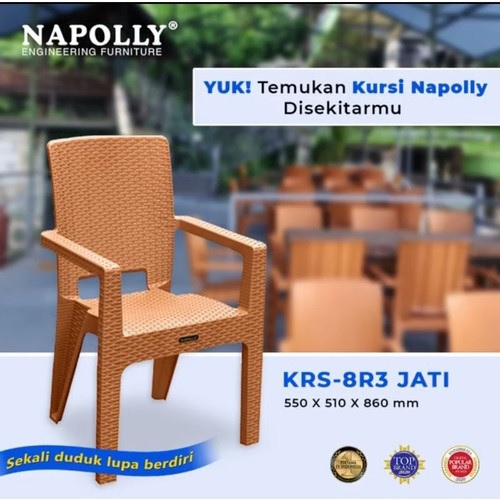 kursi santai teras napolly 8R3 / kursi teras/ kursi rotan sintetis ORI