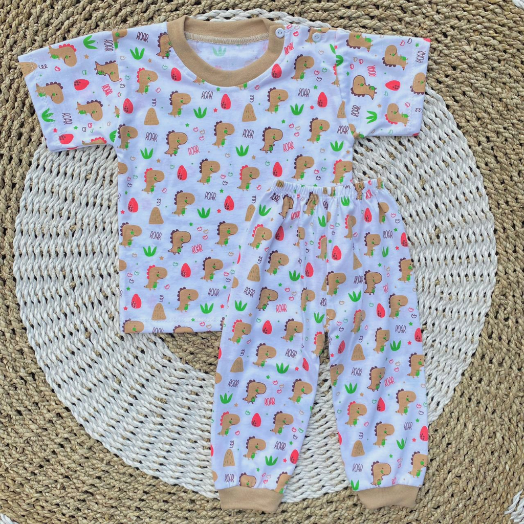 Setelan kaos oblong piyama bayi lengan pendek celana panjang ASYAM BABY