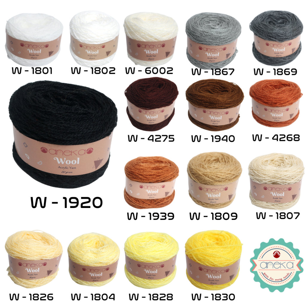 KATALOG - Benang Rajut Wool / Wol / Siet Yarn Vonel 30 dan 50 gram - PART 1