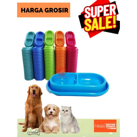 TEMPAT MAKAN HEWAN MURAH Kucing Anjing Double Oval Anti Semut - PAW