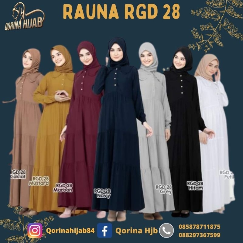 GAMIS RAUNA TERBARU / RAUNA RGD 28 / GAMIS RAYON / GAMIS DEWASA / GAMIS KEKINIAN 2022