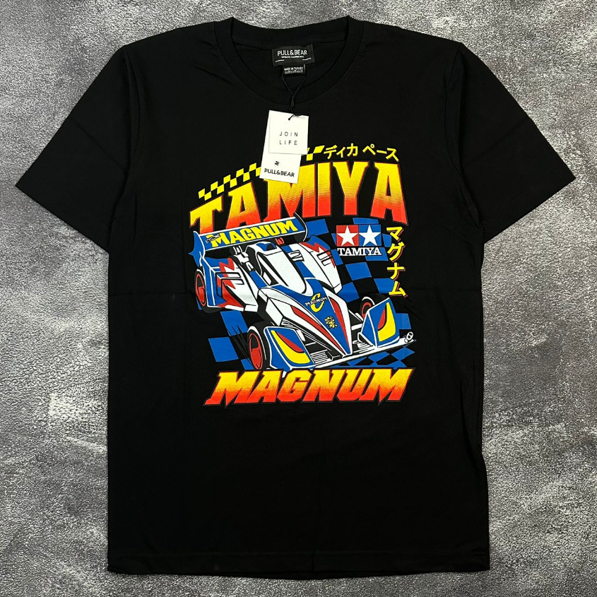 Kaos Vintage Tamiya x PULL N BEAR T-shirt Katun Cotton Combed 24s