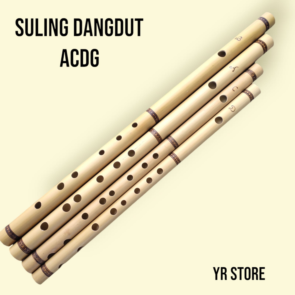 (ISI 4 PCS) Alat Musik SULING Bambu Tradisional Dangdut 1 SET Nada A C D G