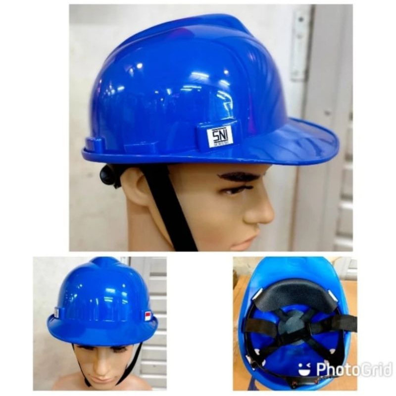 Helm Safety proyek SNI merk helios model topi sudah termasuk tali dagu