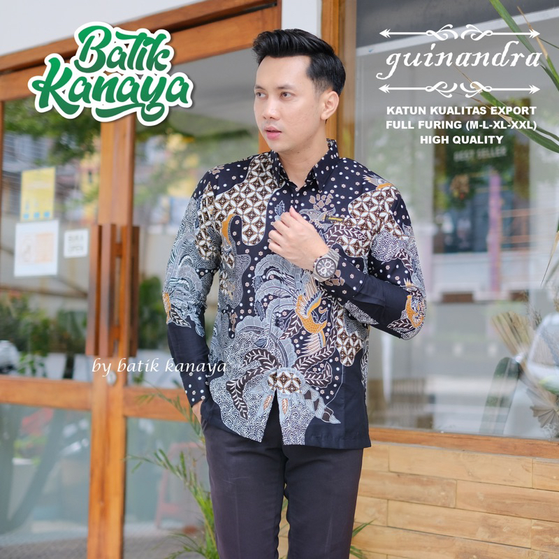 GUINANDRA Batik pria Berlapis Furing Bahan Katun Berkualitas Ekspor by Kanaya